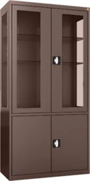 MDBW/2s.8017 szafa lekarska 2-skrzydłowa 2-komorowa brązowa - Meble i wyposażenie gabinetów medycznych - miniaturka - grafika 1