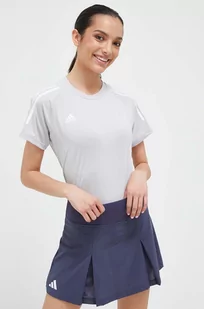 adidas Performance t-shirt treningowy Hilo kolor szary - Koszulki sportowe damskie - miniaturka - grafika 1