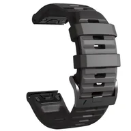 Akcesoria do smartwatchy - Pasek silikonowy QuickFit EasyFit do zegarków Garmin Fenix 5/6/7/Pro/Solar (Black) - miniaturka - grafika 1