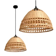 Oprawy, klosze i abażury - Bambusowa Lampa BAYOS Wisząca Sufitowa pleciony klosz Boho 1xE27 nautralna - miniaturka - grafika 1