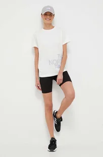 The North Face t-shirt bawełniany kolor beżowy - Koszulki sportowe damskie - miniaturka - grafika 1