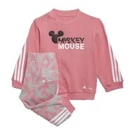 Odzież sportowa dziecięca - adidas Inf DY MM Jog, kombinezon dla dzieci i noworodka Unisex-Bimbi 0-24, Top:Rose Tone/White Bottom:Medium Grey Heather/Rose Tone F21/WHITE, 912M - miniaturka - grafika 1
