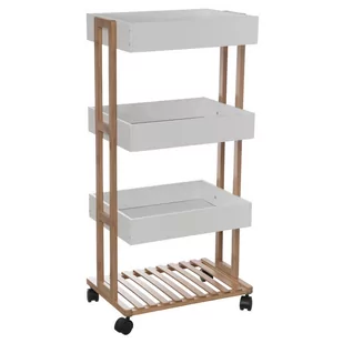 5five Simple Smart Uniwersalny regał mobilny z 4 poziomami 30 x 41 x 88 cm kolor biały B07V1ZVPKL - Szafki łazienkowe - miniaturka - grafika 1