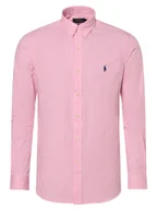 Koszule męskie - Polo Ralph Lauren Koszula męska - krój slim fit Mężczyźni Slim Fit Bawełna różowy|biały w paski, L - miniaturka - grafika 1