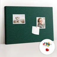 Tablice i flipcharty - Szkolna Tablica korkowa 60x40 cm, Kolorowe Pinezki, wzór Wzór liści - miniaturka - grafika 1