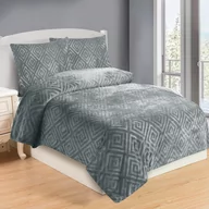 Pościel - Pościel z mikropluszu Aztek jasnoszary, 140 x 200 cm, 70 x 90 cm - miniaturka - grafika 1