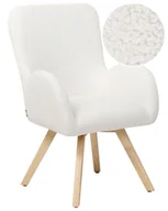 Fotele - Fotel boucle biały BJARN - miniaturka - grafika 1