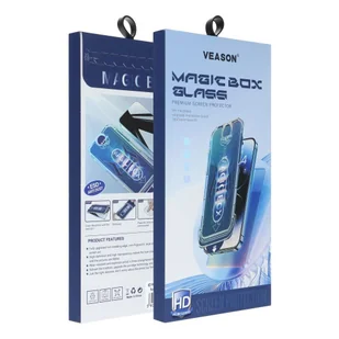Szkło Hartowane 6D Pro Veason Easy-Install Glass - do Iphone 11 Pro Max czarny - Szkła hartowane na telefon - miniaturka - grafika 1