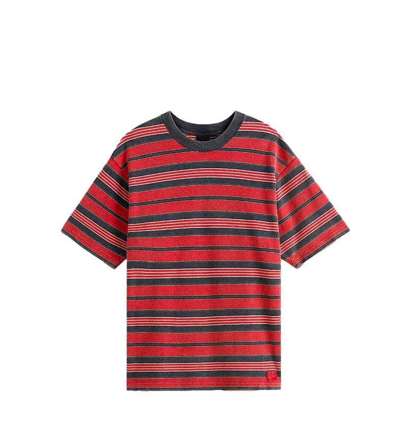 T-shirt Męski VANS Pique Stripe SS Knit Racing Red VN000T6BIZQ1 L
