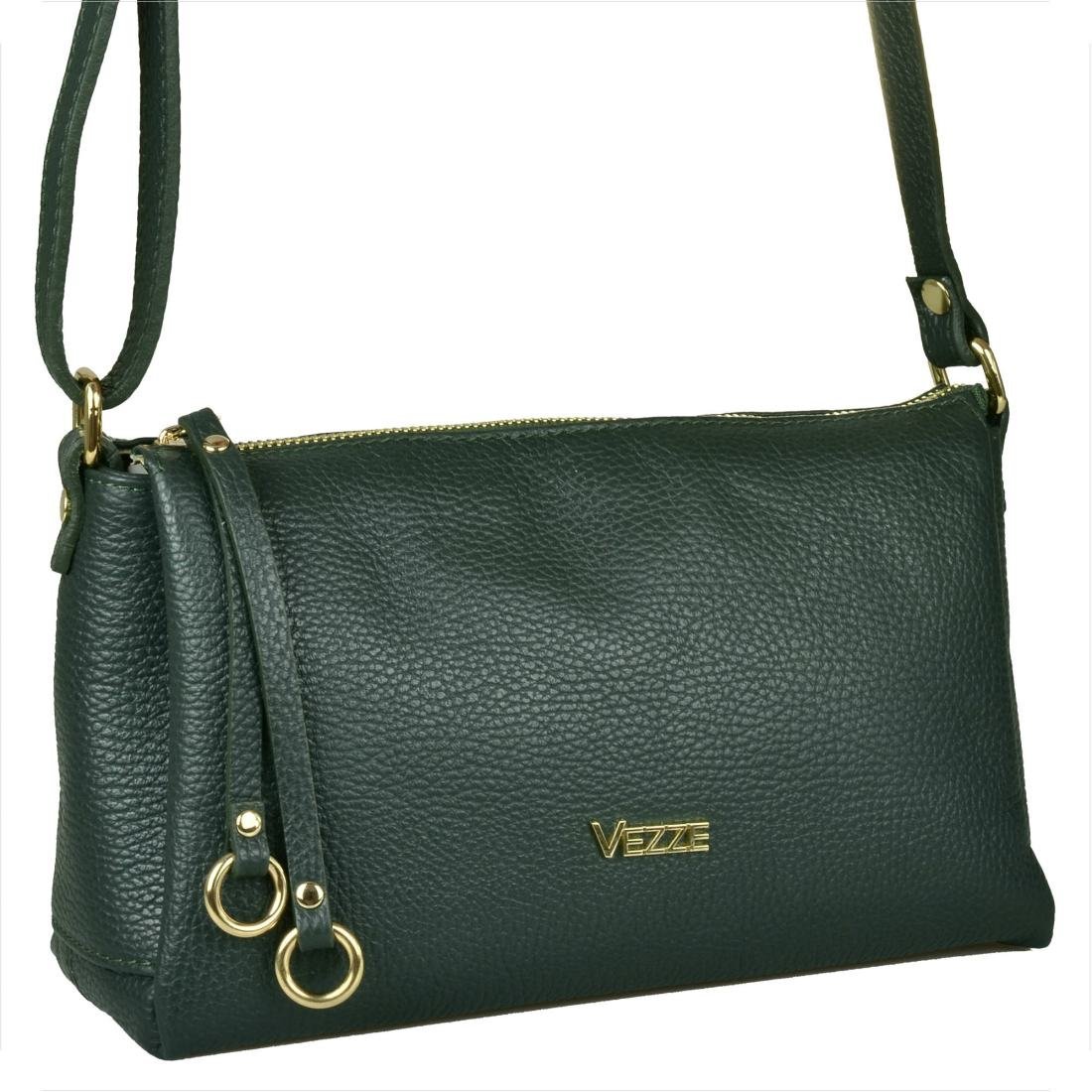 VEZZE listonoszka skóra naturalna zieleń butelkowa