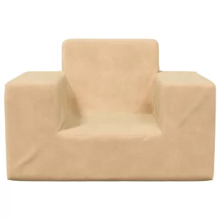Lumarko Sofa dziecięca, kremowa, miękki plusz - Sofy i kanapy - miniaturka - grafika 4
