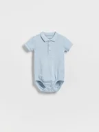 Body dla niemowląt - Reserved - Bawełniane body z kołnierzykiem - niebieski - miniaturka - grafika 1