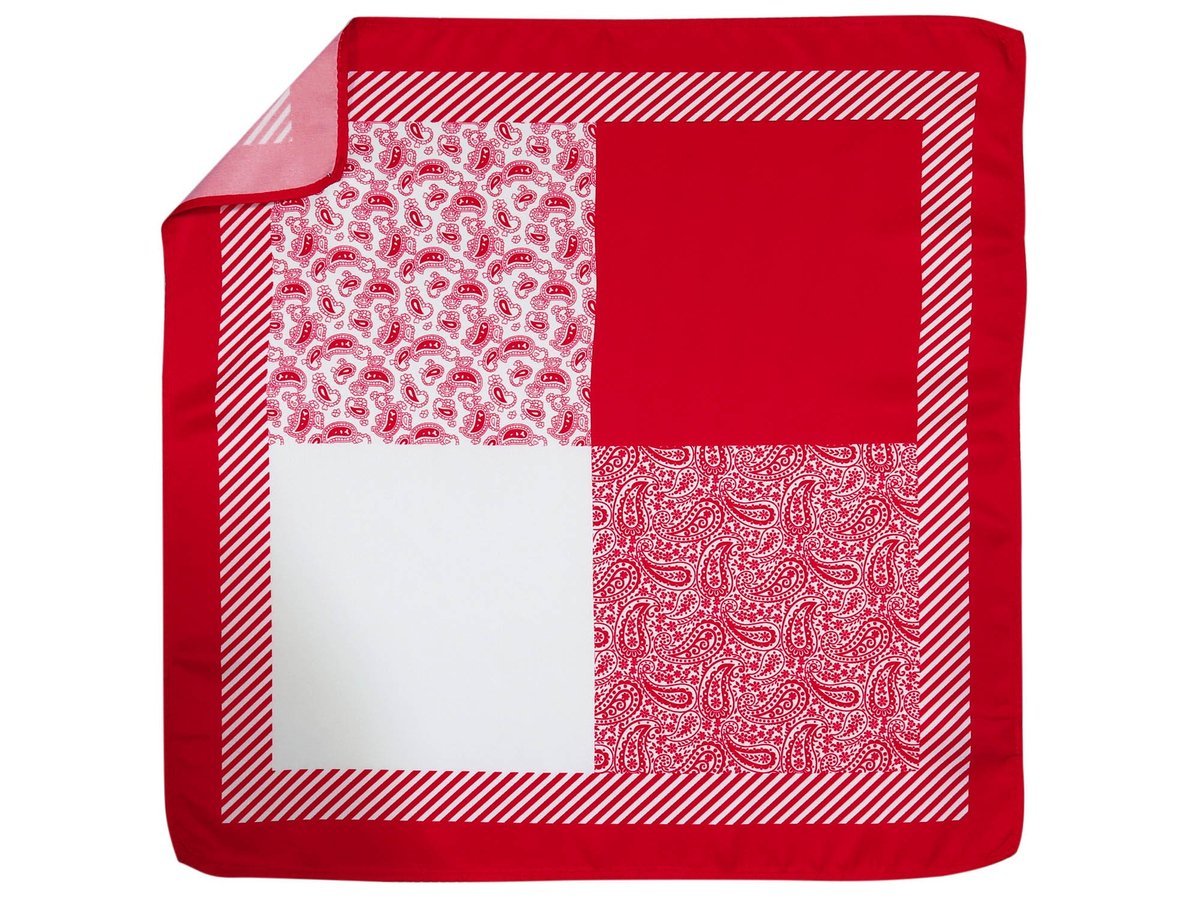 Czerwona poszetka w 4 wzory E238