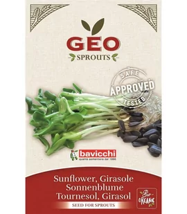 Słonecznik - nasiona na kiełki GEO, certyfikowane, 80g, Bavicchi (ZGI0103) - Zdrowa żywność - miniaturka - grafika 1