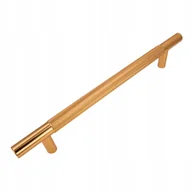 Meble modułowe i akcesoria - Uchwyt meblowy reling ryflowany 160 mm złoty Metalowy uchwyt do szafki - miniaturka - grafika 1