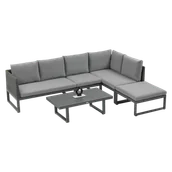 Meble ogrodowe - Zestaw Mebli Ogrodowych Wypoczynkowych Technorattan DAVOS Narożnik Stolik - miniaturka - grafika 1