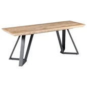 Łóżka - Ławka do jadalni jasne drewno z czarnym UPTON - miniaturka - grafika 1