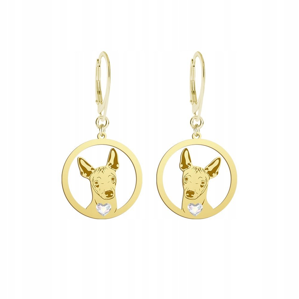 Kolczyki Złote z psem Mexican Hairless 925 Prezent Biżuteria GRAWER GRATIS