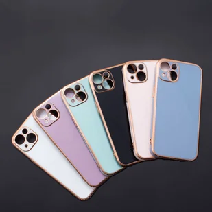 Lighting Color Case etui do Samsung Galaxy A73 5G żelowy pokrowiec ze złotą ramką niebieski - Etui i futerały do telefonów - miniaturka - grafika 10