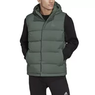 Kamizelki męskie - Bezrękawnik adidas Helionic Hooded Down Vest HG6274 - zielony - miniaturka - grafika 1