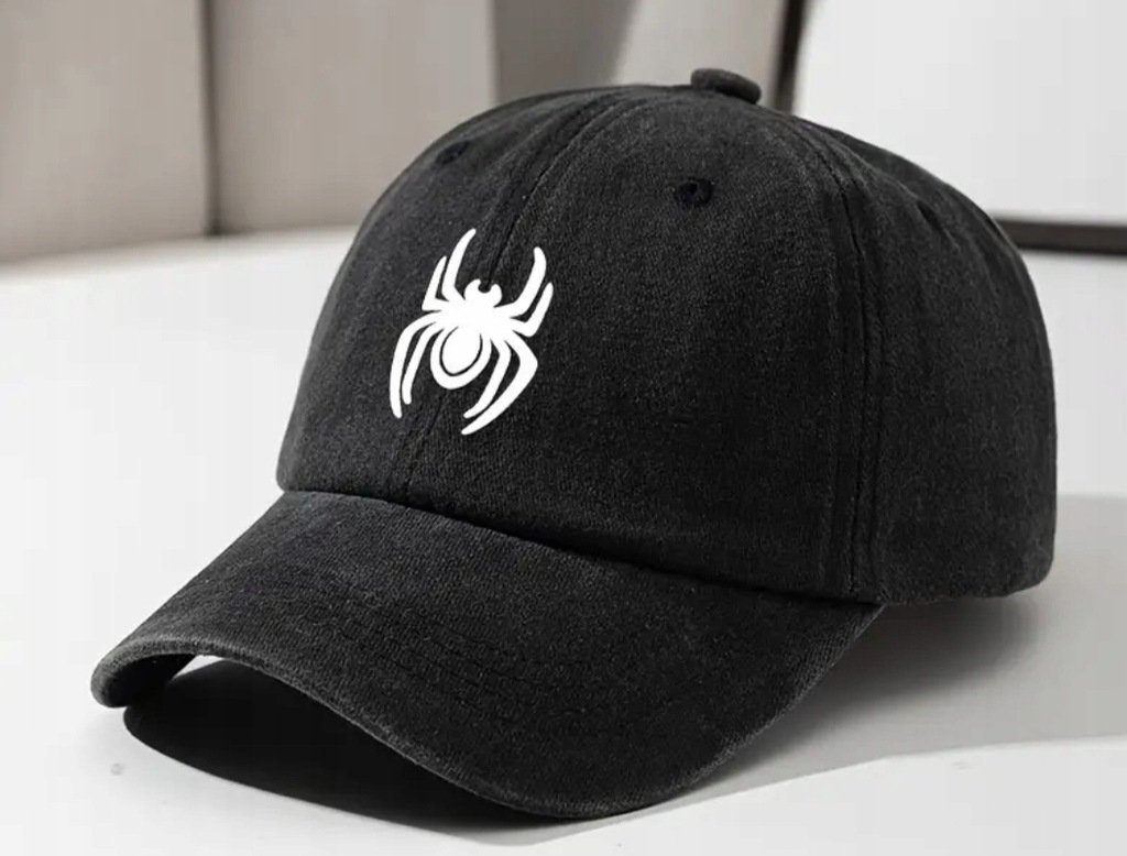 Czapka z daszkiem spiderman pająk spider czarna prezent