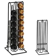 Pozostałe akcesoria kuchenne - Excellent Electrics Stojak Na 32 Kapsułki Nespresso Do Kawy Kapsułek Metalowy Czarny Stojący Organizer 30 Cm - miniaturka - grafika 1