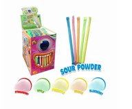 Gumy do żucia, lizaki, dropsy - Mini Sour, słomki z musującą kwaśną oranżadką, 250 sztuk - miniaturka - grafika 1