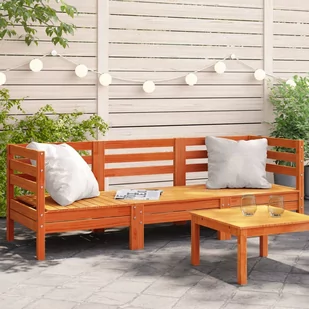 Ogrodowa sofa 3-osobowa, woskowy brąz, lite drewno sosnowe Lumarko! - Sofy ogrodowe - miniaturka - grafika 1