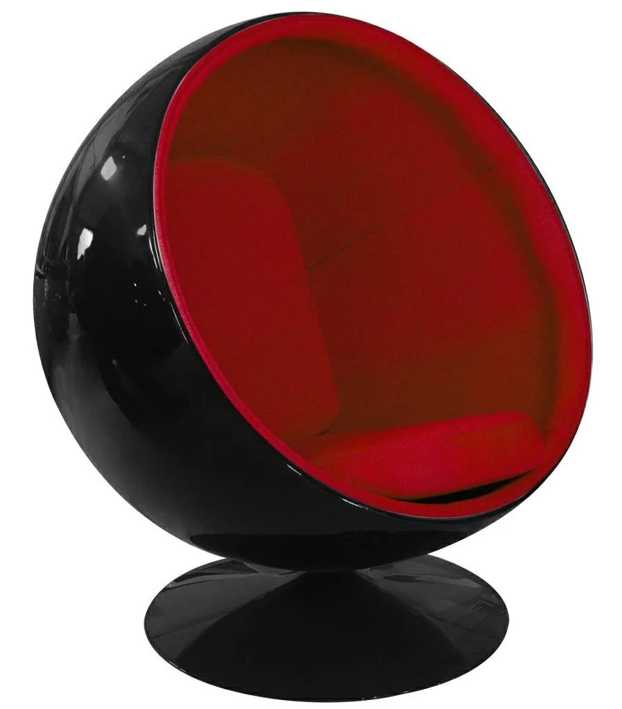 Fotel wypoczynkowy BALL BLACK czerwony