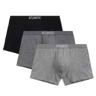 Majtki męskie - Czarne dopasowane bokserki męskie 95% bawełna 3MH-011 Atlantic - komfort na co dzień. - miniaturka - grafika 1