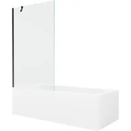 Wanny - Mexen Vega wanna prostokątna 150 x 70 cm z obudową i parawanem 1-skrzydłowym 100 cm, transparent, czarny - miniaturka - grafika 1