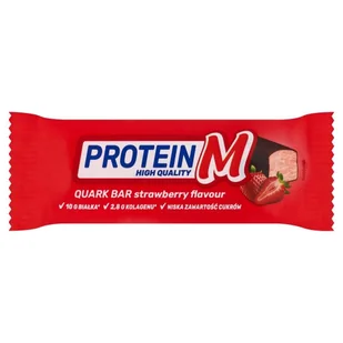 Protein M Batonik z masy twarogowej o smaku truskawkowym z kolagenem 40 g - Desery mleczne - miniaturka - grafika 1