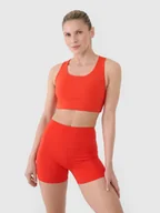Bielizna sportowa damska - 4F Biustonosz treningowy z niskim wsparciem damski - czerwony XL - miniaturka - grafika 1