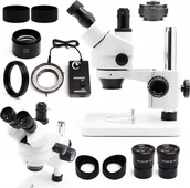 Mikroskopy i lupy - Mikroskop Stereoskopowy Trinokularowy Obiektyw 0,5X Ochronny Soczewki - miniaturka - grafika 1