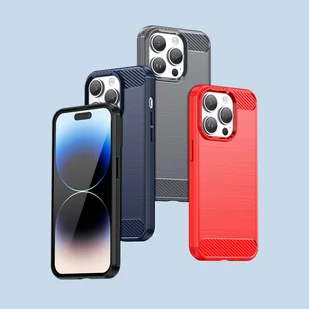Carbon Case etui iPhone 14 Pro Max elastyczny żelowy pokrowiec na tył plecki czarny - Etui i futerały do telefonów - miniaturka - grafika 12