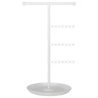 Biżuteria - akcesoria - Stylowy stojak na biżuterię do organizowania naszyjników do sypialni lub sklepu z uchwytem na kolczyki Biały - miniaturka - grafika 1