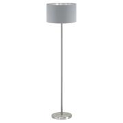 Lampy stojące - Lampa podłogowa Eglo Maserlo 95173 Stojąca abażurowa 1x60W szara/srebrna - miniaturka - grafika 1