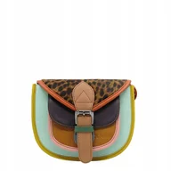 Torebki damskie - Torebka damska listonoszka skórzana regulowany pasek kolorowa OLIVKA - miniaturka - grafika 1