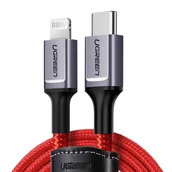 Kable USB - Kabel USB-C do Lightning UGREEN, 1m (czerwony) - miniaturka - grafika 1