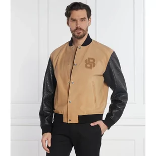 BOSS Skórzana kurtka bomber Moniro | Regular Fit - Kurtki męskie - miniaturka - grafika 1