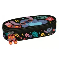 Piórniki - St. Majewski Piórnik saszetka usztywniona z wewnętrzną klapką Stitch Black Aloha - miniaturka - grafika 1