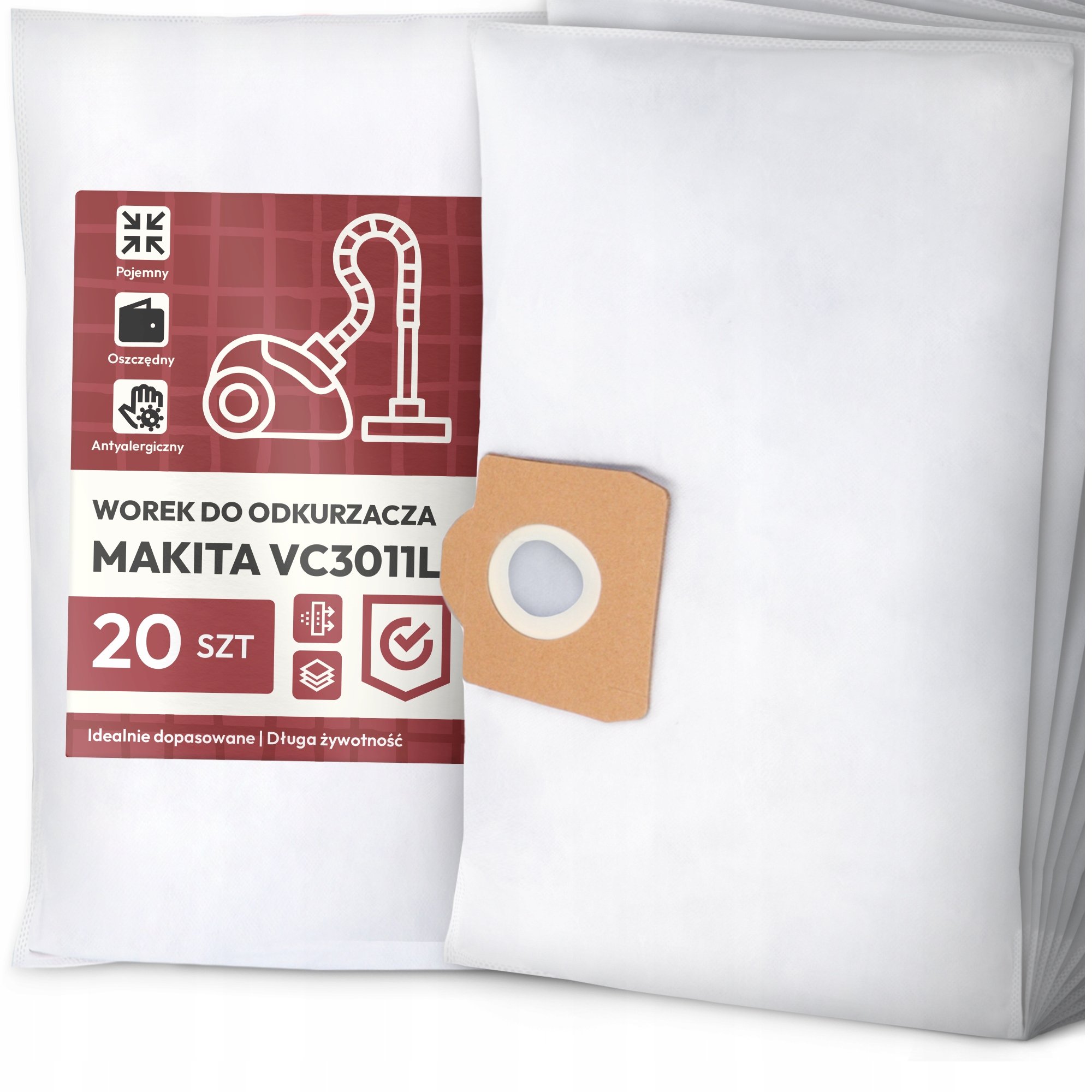 20x Worek do Odkurzacza Makita VC3011L Syntetyczny Tekstylny Pojemny Worki