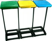 Worki na śmieci - Mongardi Stojak na worki na śmieci do segregacji potrójny - miniaturka - grafika 1