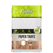 Naczynia i sztućce jednorazowe - AKU Piknik Tacki papierowe prostokątne 20szt. - miniaturka - grafika 1