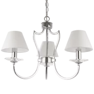 Lampy sufitowe - Lampa wisząca abażur RIGA P03755CH-WH - Cosmo Light - miniaturka - grafika 1