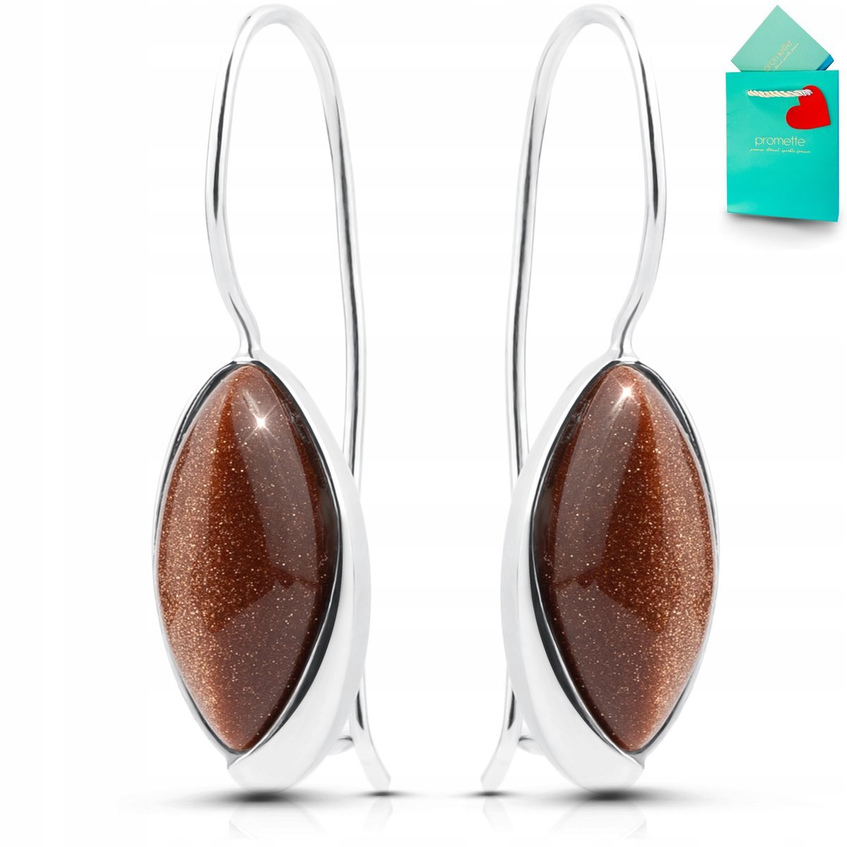 Kolczyki piasek pustyni srebrne biżuteria z kamieniem z piaskiem srebro 925