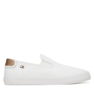 Tenisówki Tommy Hilfiger Vulc Canvas Slip-On Sneaker FW0FW08645 Biały - Trampki damskie - miniaturka - grafika 1