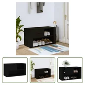Szafki na buty - The Living Store Szafka na buty czarna 80x35x45 cm materiał drewnopochodny - miniaturka - grafika 1