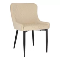 Krzesła - Krzesło Luna velvet beżowe czarne nogi - miniaturka - grafika 1
