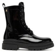 Buty dla dziewczynek - Trapery Tommy Hilfiger Lace-Up Bootie T4A5-34025-0775 S Czarny - miniaturka - grafika 1